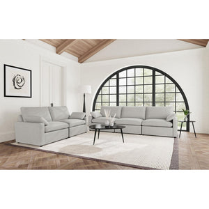 English Elm Hollander Power Reclining Loveseat Polyester Upholstered Modern Two Seat Sofa Grey B062S01964