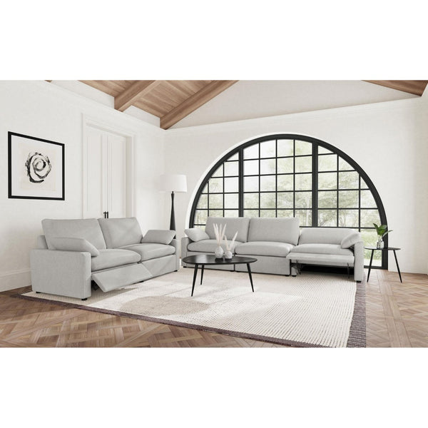 English Elm Hollander Power Reclining Loveseat Polyester Upholstered Modern Two Seat Sofa Grey B062S01964