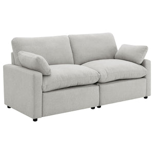English Elm Hollander Power Reclining Loveseat Polyester Upholstered Modern Two Seat Sofa Grey B062S01964