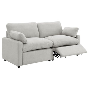 English Elm Hollander Power Reclining Loveseat Polyester Upholstered Modern Two Seat Sofa Grey B062S01964