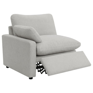 English Elm Hollander Power Reclining Loveseat Polyester Upholstered Modern Two Seat Sofa Grey B062S01964