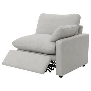 English Elm Hollander Power Reclining Loveseat Polyester Upholstered Modern Two Seat Sofa Grey B062S01964