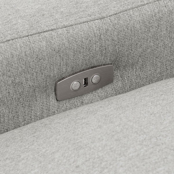 English Elm Hollander Power Reclining Loveseat Polyester Upholstered Modern Two Seat Sofa Grey B062S01964