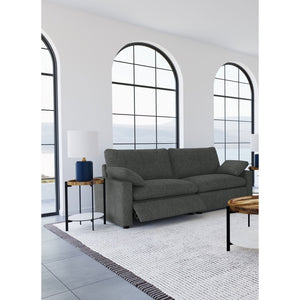 English Elm Hollander Power Reclining Loveseat Polyester Upholstered Modern Two Seat Sofa Dark Grey B062S01966