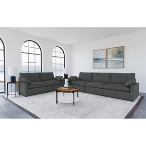 English Elm Hollander Power Reclining Loveseat Polyester Upholstered Modern Two Seat Sofa Dark Grey B062S01966
