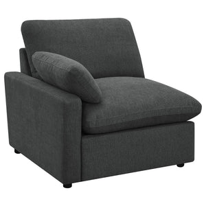 English Elm Hollander Power Reclining Loveseat Polyester Upholstered Modern Two Seat Sofa Dark Grey B062S01966