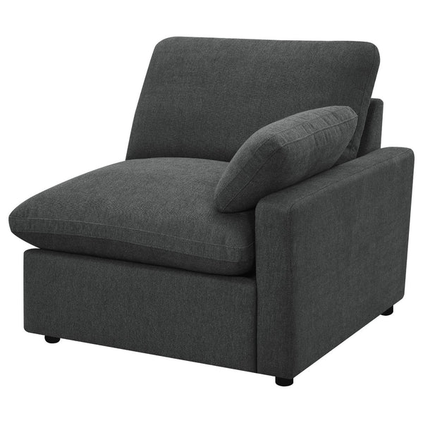 English Elm Hollander Power Reclining Loveseat Polyester Upholstered Modern Two Seat Sofa Dark Grey B062S01966