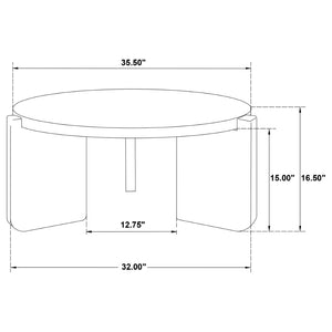 English Elm Lansing Round Matte Black Lacquer 3 Piece Living Room Occasional Table Set B062S01967
