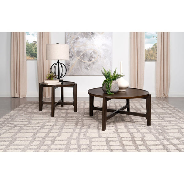 English Elm Milven Solid Hardwood 2 Piece Living Room Coffee and End Table Set with Dark Finish B062S01970