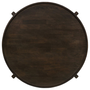 English Elm Milven Solid Hardwood 3 Piece Living Room Table Set with Geometric Frame Dark Brown B062S01971
