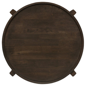 English Elm Milven Solid Hardwood 3 Piece Living Room Table Set with Geometric Frame Dark Brown B062S01971