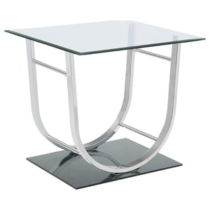 English Elm Garrett Glam 2-piece Mirrored Base Tempered Glass Living Room Table Set B062S01978