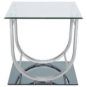 English Elm Garrett Glam 2-piece Mirrored Base Tempered Glass Living Room Table Set B062S01978
