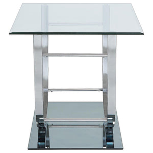 English Elm Garrett Glam 2-piece Mirrored Base Tempered Glass Living Room Table Set B062S01978
