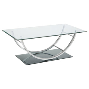 English Elm Garrett Glam 2-piece Mirrored Base Tempered Glass Living Room Table Set B062S01978