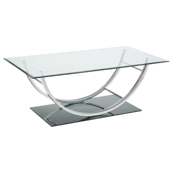 English Elm Garrett Glam 2-piece Mirrored Base Tempered Glass Living Room Table Set B062S01978