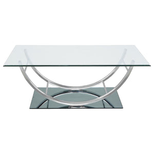 English Elm Garrett Glam 2-piece Mirrored Base Tempered Glass Living Room Table Set B062S01978