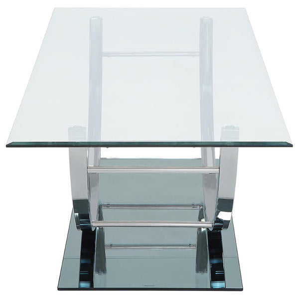English Elm Garrett Glam 2-piece Mirrored Base Tempered Glass Living Room Table Set B062S01978