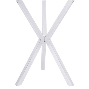 English Elm Fraser Round Glass Top Bar Table with Polished Chrome Tripod Base for Home Entertaining B062S01981