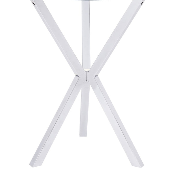 English Elm Fraser Round Glass Top Bar Table with Polished Chrome Tripod Base for Home Entertaining B062S01981