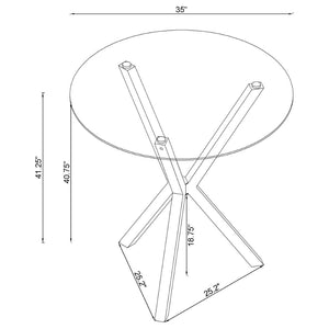 English Elm Fraser Round Glass Top Bar Table with Polished Chrome Tripod Base for Home Entertaining B062S01981