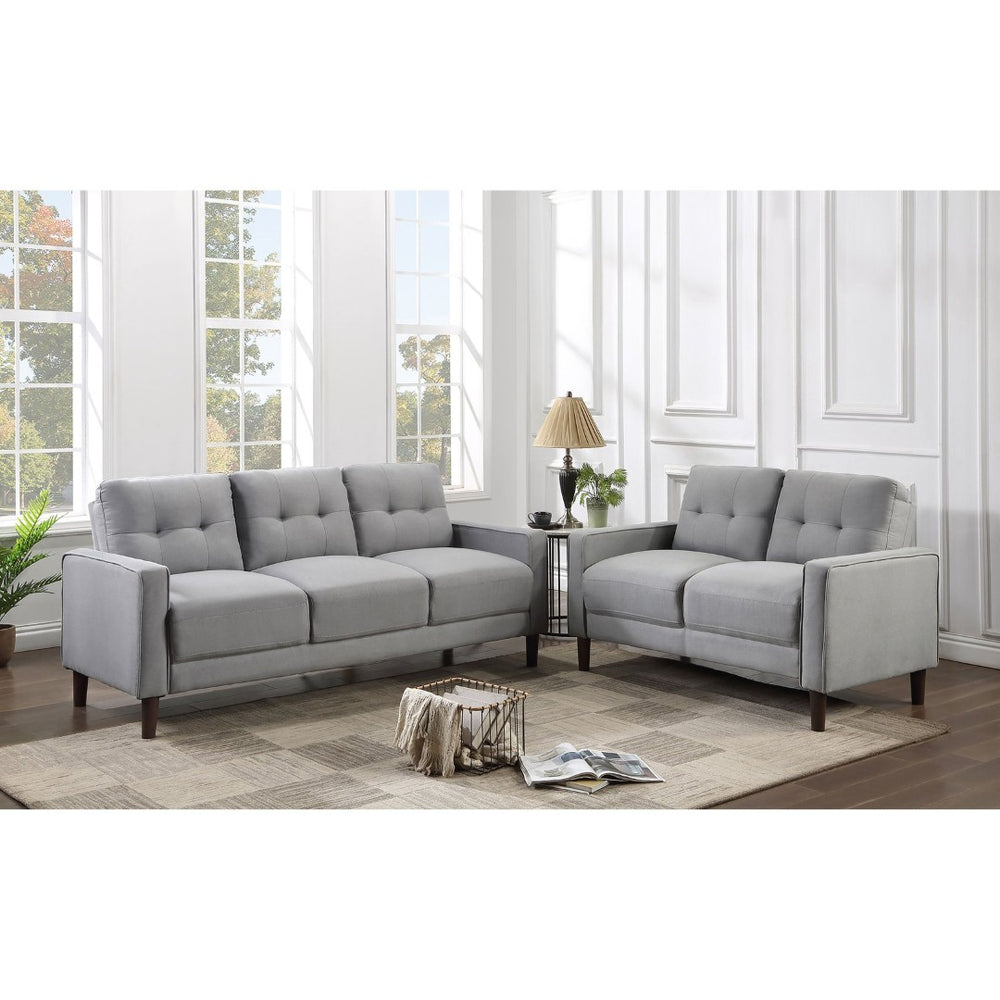 English Elm Harvey Mid-Century Sofa and Loveseat Set with Grid Tufting for Compact Living B062S01983