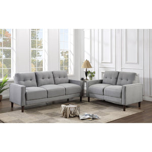 English Elm Harvey Mid-Century Sofa and Loveseat Set with Grid Tufting for Compact Living B062S01983