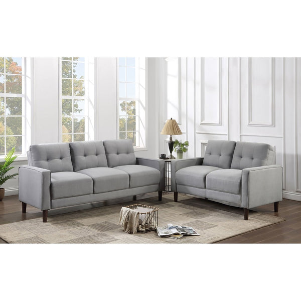 English Elm Harvey Mid-Century Sofa and Loveseat Set with Grid Tufting for Compact Living B062S01983