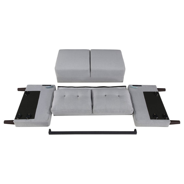 English Elm Harvey Mid-Century Sofa and Loveseat Set with Grid Tufting for Compact Living B062S01983