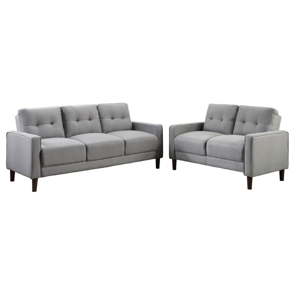 English Elm Harvey Mid-Century Sofa and Loveseat Set with Grid Tufting for Compact Living B062S01983