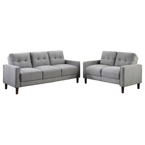 English Elm Harvey Mid-Century Sofa and Loveseat Set with Grid Tufting for Compact Living B062S01983