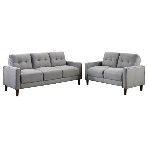 English Elm Harvey Mid-Century Sofa and Loveseat Set with Grid Tufting for Compact Living B062S01983