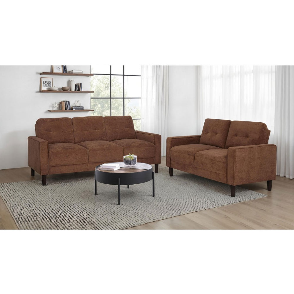 English Elm Heather Tufted Polyester Sofa Set with Track Arms Mid-Century Modern Living Room B062S01985