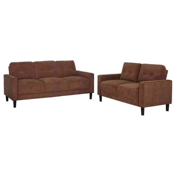 English Elm Heather Tufted Polyester Sofa Set with Track Arms Mid-Century Modern Living Room B062S01985