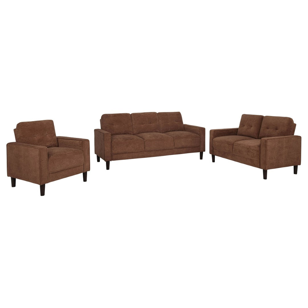 English Elm Heather Mid-Century Sofa Loveseat and Chair Set with Tufted Back Tapered Legs B062S01986