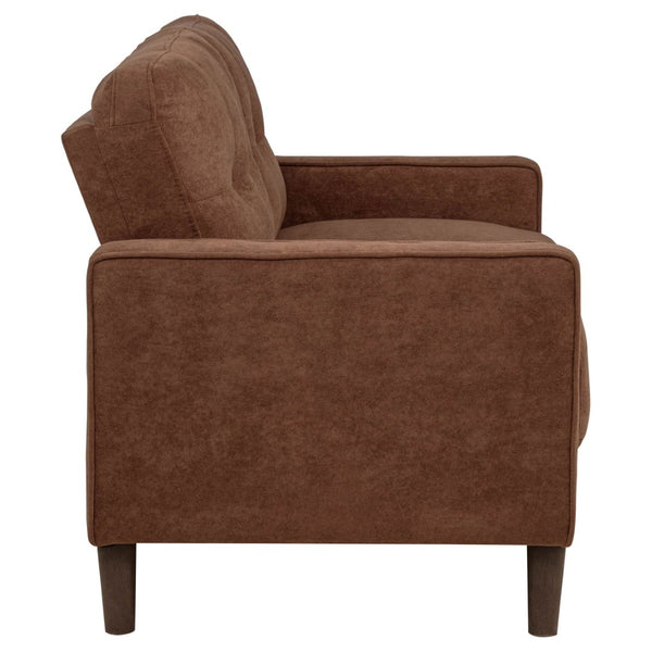 English Elm Heather Mid-Century Sofa Loveseat and Chair Set with Tufted Back Tapered Legs B062S01986