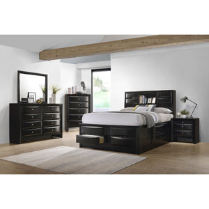 English Elm Palamino Modern Transitional Eastern King Bedroom Set with Bookcase Storage Bed B062S01994