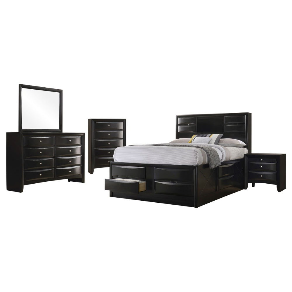 English Elm Palamino Modern Transitional Eastern King Bedroom Set with Bookcase Storage Bed B062S01994
