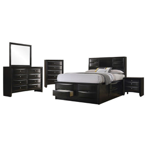 English Elm Palamino Modern Transitional Eastern King Bedroom Set with Bookcase Storage Bed B062S01994