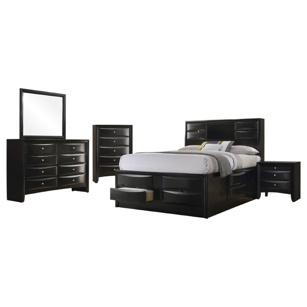 English Elm Palamino Modern Transitional Eastern King Bedroom Set with Bookcase Storage Bed B062S01994