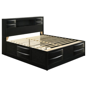 English Elm Palamino Modern Transitional Eastern King Bedroom Set with Bookcase Storage Bed B062S01994