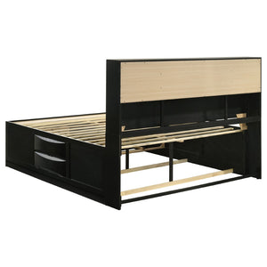 English Elm Palamino Modern Transitional Eastern King Bedroom Set with Bookcase Storage Bed B062S01994