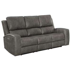 English Elm Boyce Triple Power Reclining Sofa Set with Leatherette Upholstery and Charging Ports B062S01996
