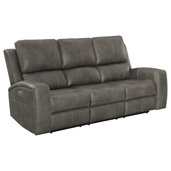 English Elm Boyce Triple Power Reclining Sofa Set with Leatherette Upholstery and Charging Ports B062S01996