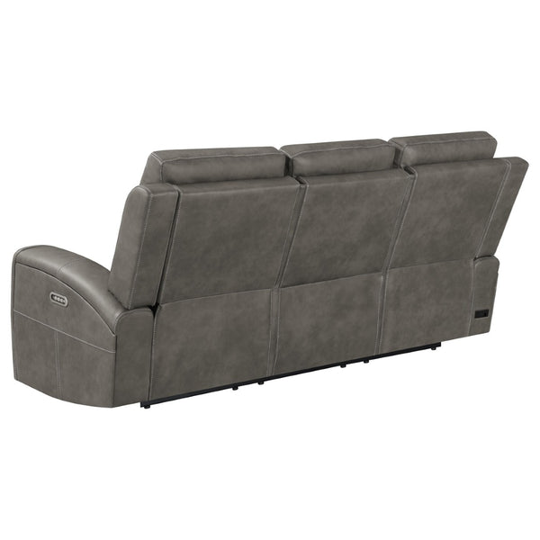 English Elm Boyce Triple Power Reclining Sofa Set with Leatherette Upholstery and Charging Ports B062S01996