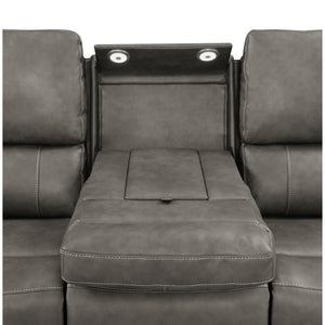 English Elm Boyce Triple Power Reclining Sofa Set with Leatherette Upholstery and Charging Ports B062S01996