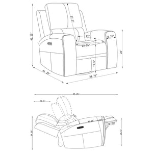 English Elm Boyce Power Reclining Sofa Set with Leatherette Upholstery and USB Charging Ports B062S01997