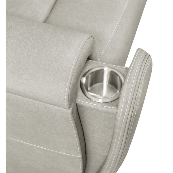 English Elm Boyce Grey Leatherette 3 Piece Power Reclining Living Room Set with USB Charging B062S01999
