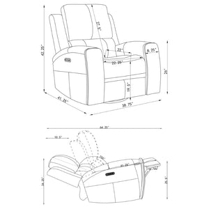 English Elm Boyce Grey Leatherette 3 Piece Power Reclining Living Room Set with USB Charging B062S01999