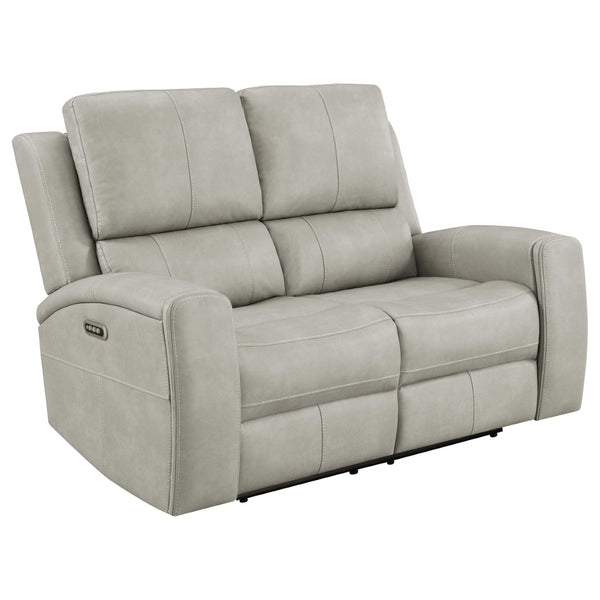 English Elm Boyce Grey Leatherette 3 Piece Power Reclining Living Room Set with USB Charging B062S01999